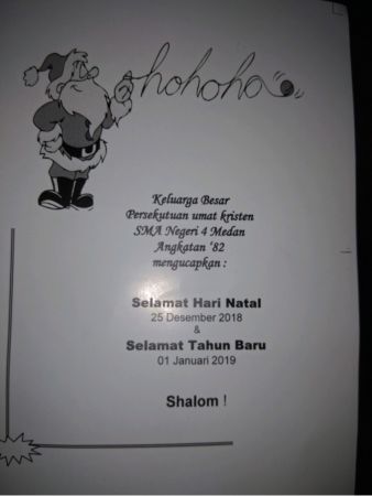 Perayaan Natal Alumni SMAN 4 Medan Angkatan 1982 .